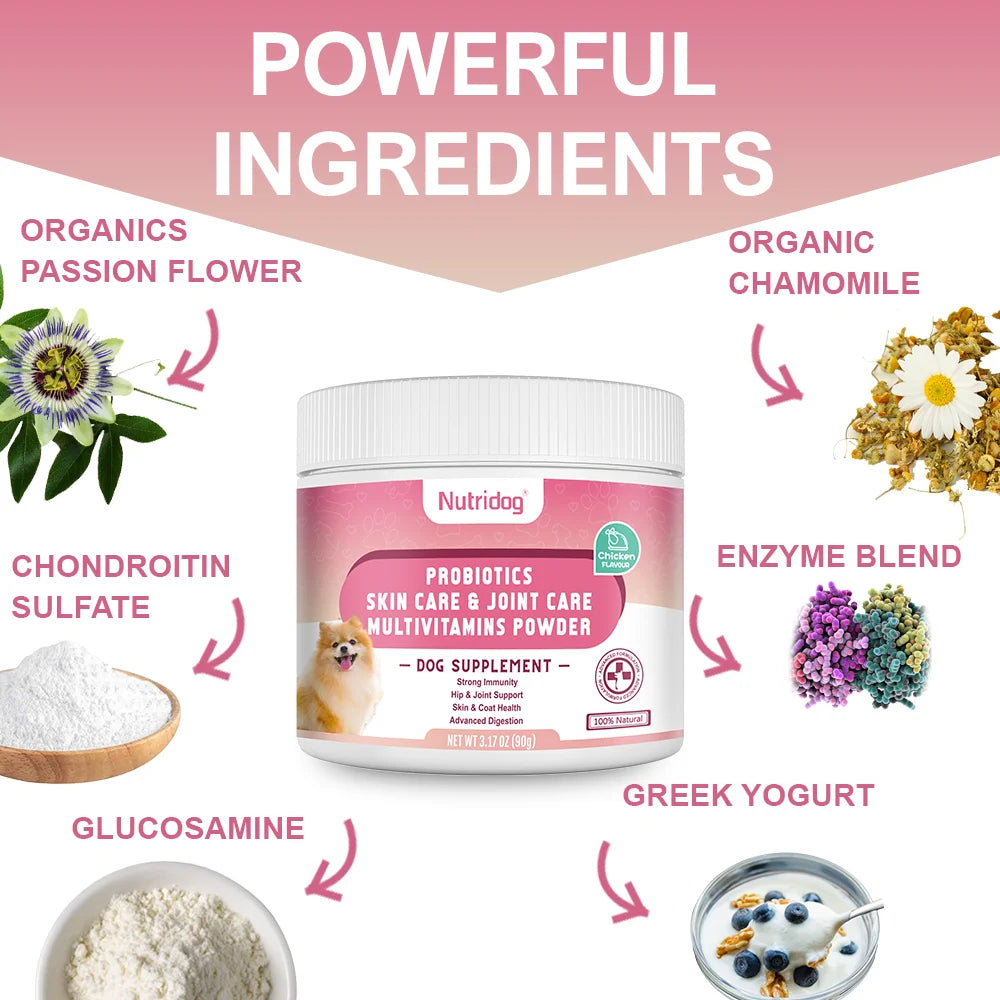Dog Multivitamin Powder with Probiotics, Immune & Joint Support